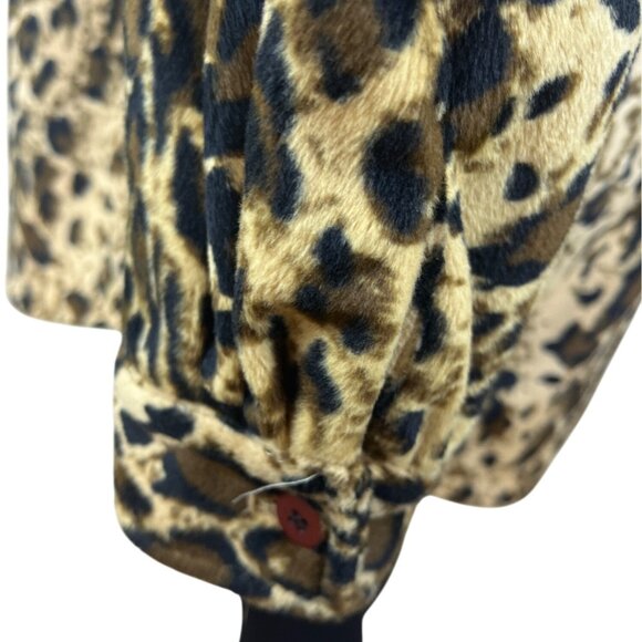 Dennis Basso Womens Leopard Animal Print Button-Up Jacket Sz L - Picture 7 of 9